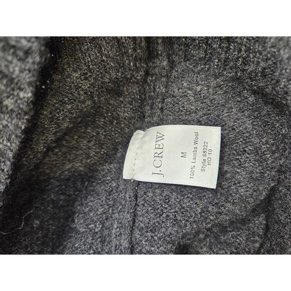 J Crew 1/4 Zip Pullover Sweater Dark Gray 100% Wool Medium - Picture 5 of 7